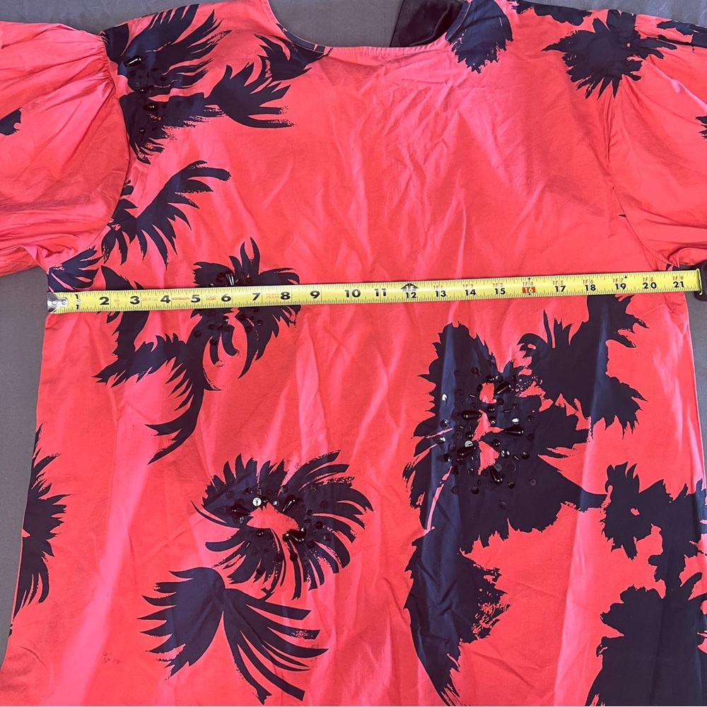 Anthropologie ATSU Black & Red Floral Print Dress Size Medium - Picture 9 of 10